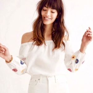 Madewell Off-the-Shoulder Embroidered Top